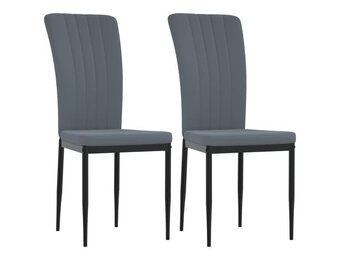 vidaXL Eetkamerstoelen 2 st fluweel donkergrijs