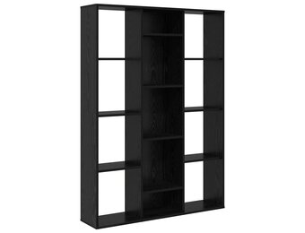 vidaXL Kamerverdeler Zwart Eiken 100 x 24 x 140 cm Bewerkt hout
