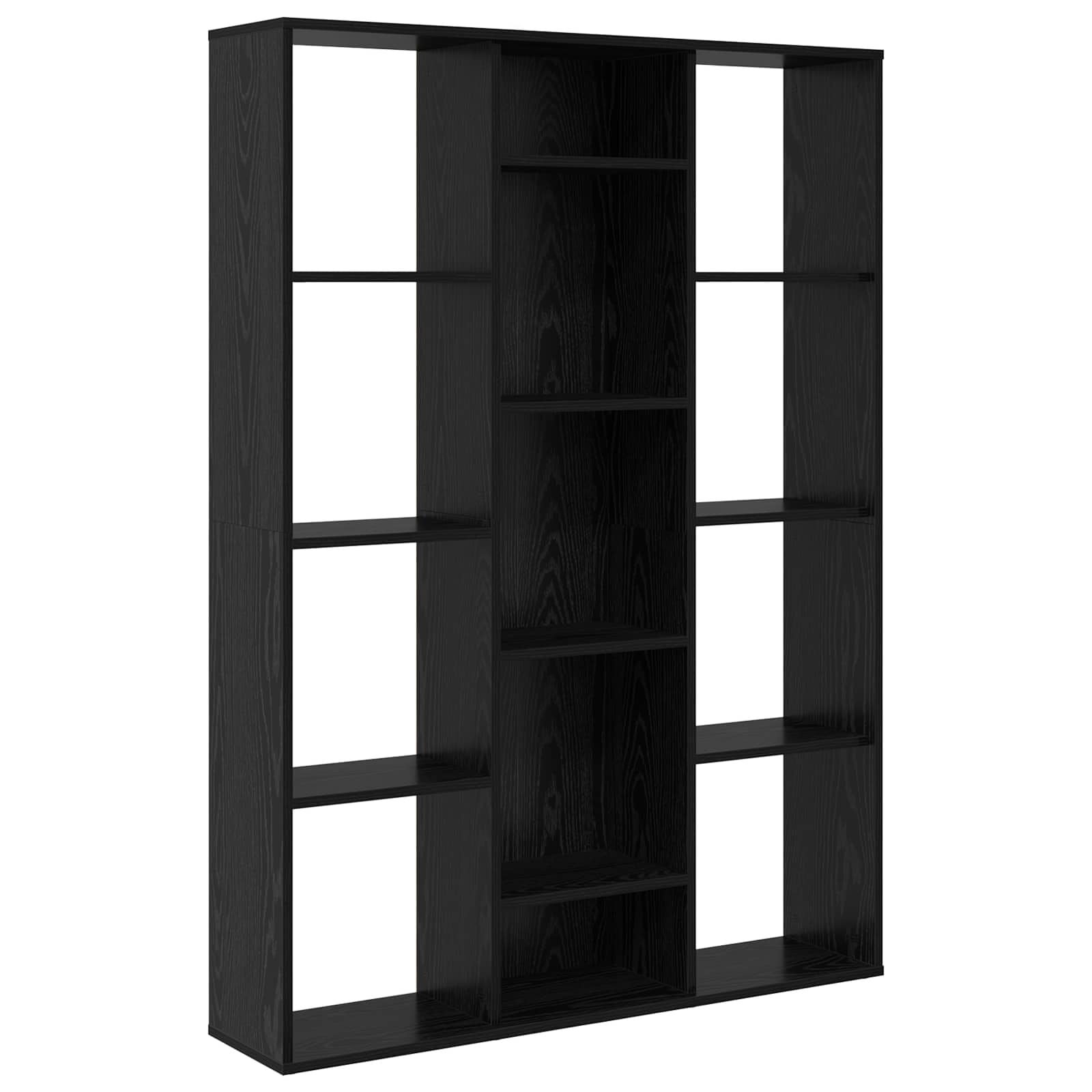 vidaXL Kamerverdeler Zwart Eiken 100 x 24 x 140 cm Bewerkt hout
