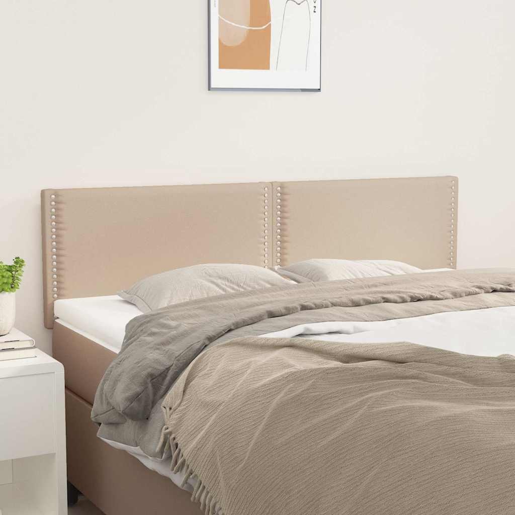 Hoofdborden 2 st 72x5x78/88 cm kunstleer cappuccinokleurig - 74% korting