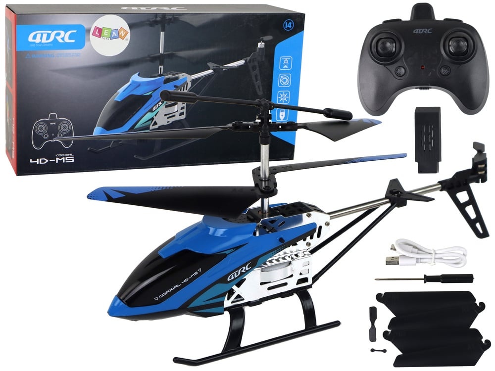 RC helicopter - 25x12x5cm - met hoogtehoudfunctie - blauw