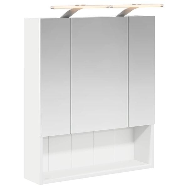 vidaXL Badkamer spiegelkast Wit 60 x 14.5 x 70 cm Bewerkt hout