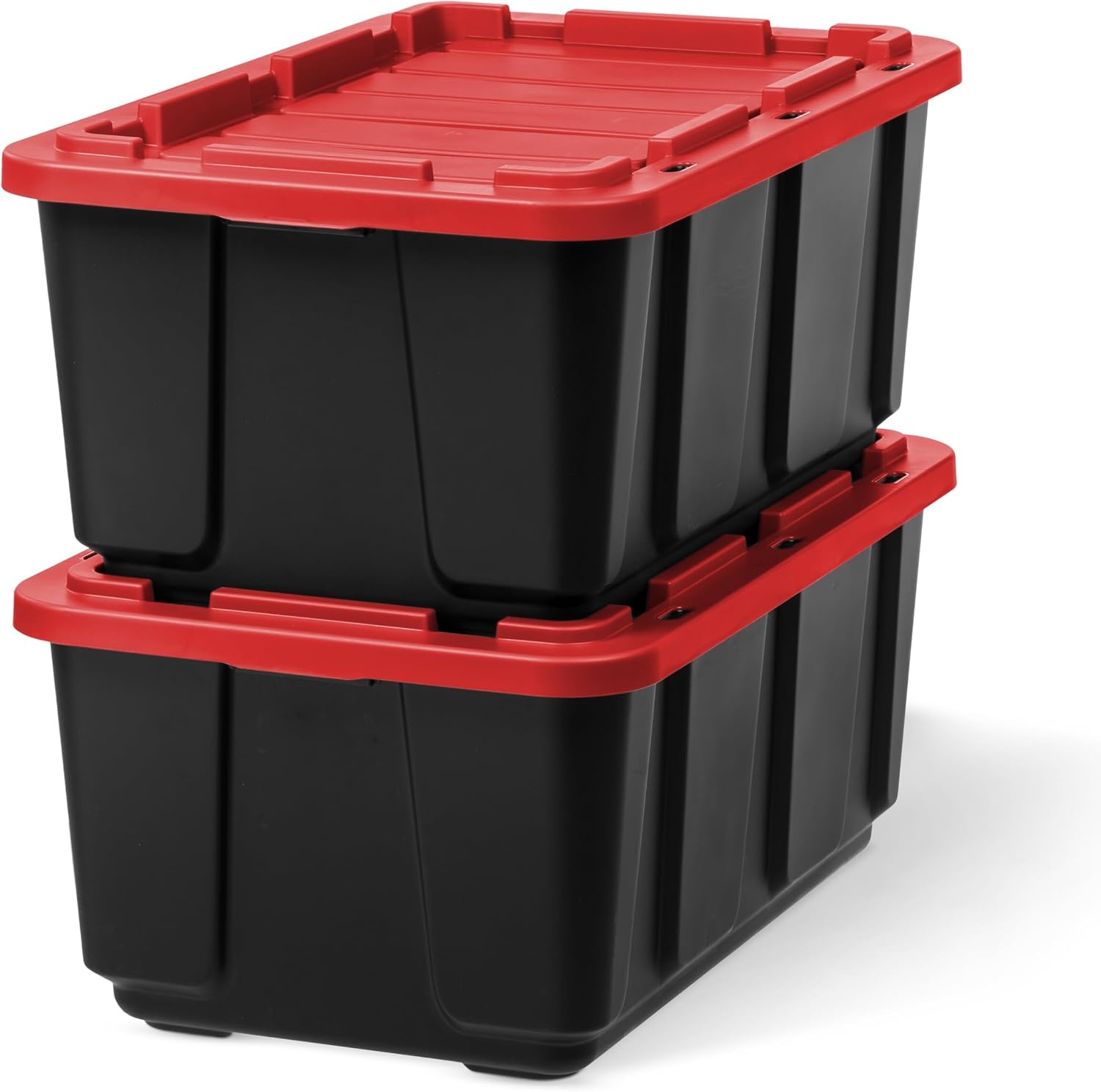 Iris Ohyama Kunststof Opbergboxen - Set van 2 - 100 Liter - Zwart