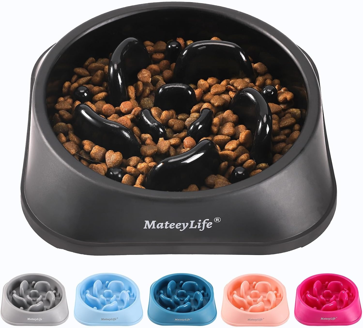 Mateeylife Anti-slok Hondenkom | Slow Feeder | Medium/Groot Hond | Medium | Zwart | 1st