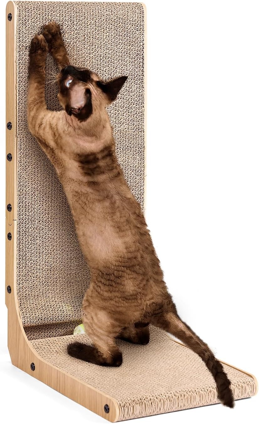 EHEYCIGA L-Vormige Krabplank voor Katten - 68 cm - Bruin