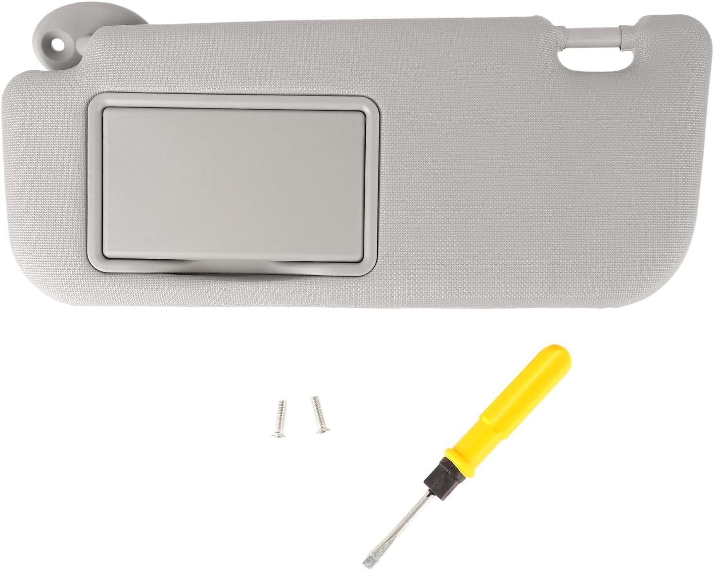 Auto Zonneklep, PVC Zonneschermen, Linker Bestuurderszijde Grijs Duurzame Hoge Hardheid Zonneklep Met Make-up Spiegel Vervanging Voor Auto 36x15x4cm