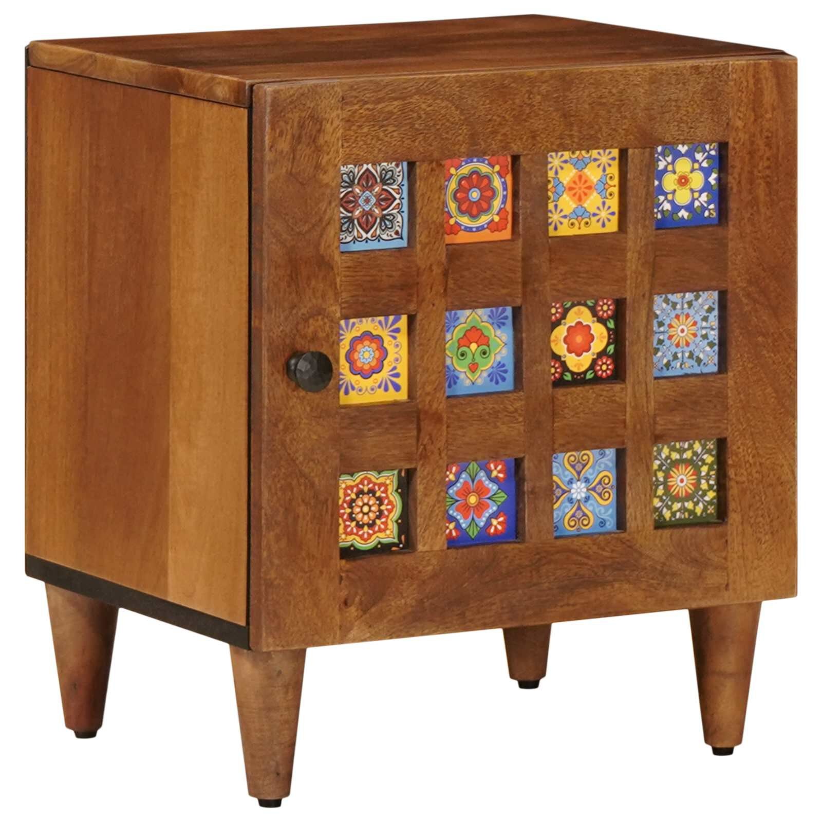vidaXL Nachtkastje Bruin 40 x 33 x 46 cm Massief Mango Hout