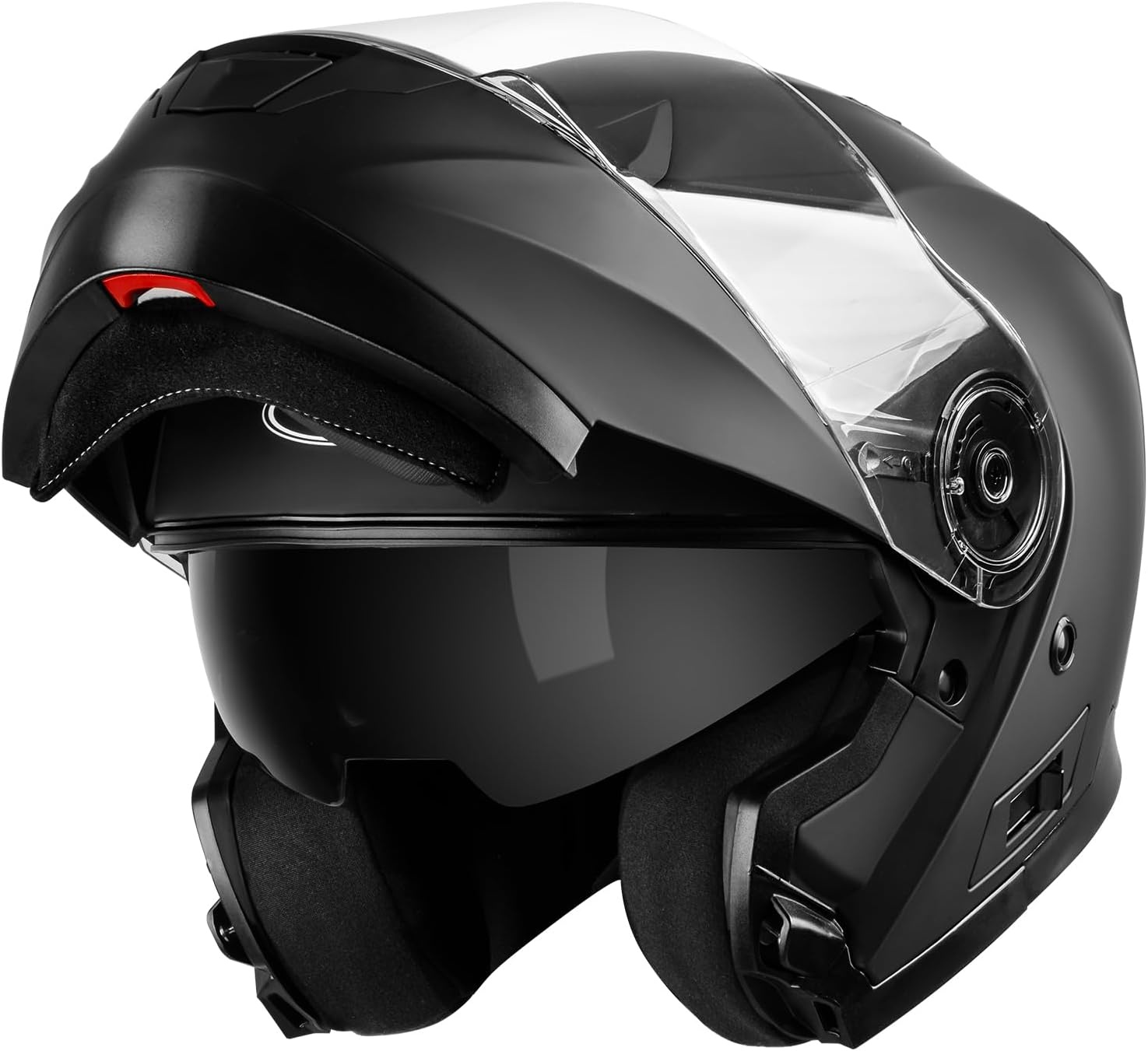 Yema YM-926 Systeemhelm - Motorhelm met Dubbel Vizier - Zwart Mat - Maat L