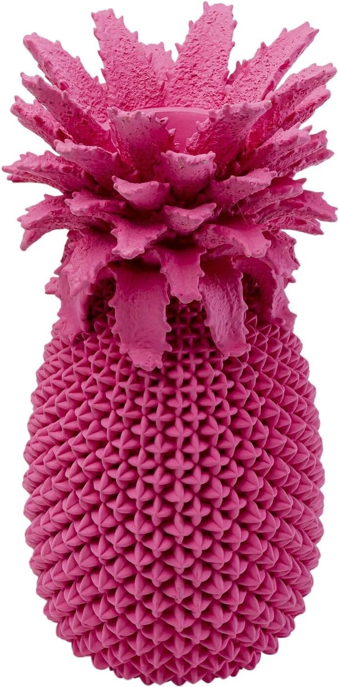 Kare Design Ananas Vaas, Handbeschilderd, Roze Decoratieve Bloemenvaas voor Woonkamer en Planken, Exotisch Accessoire, 30 x 15 x 15 cm