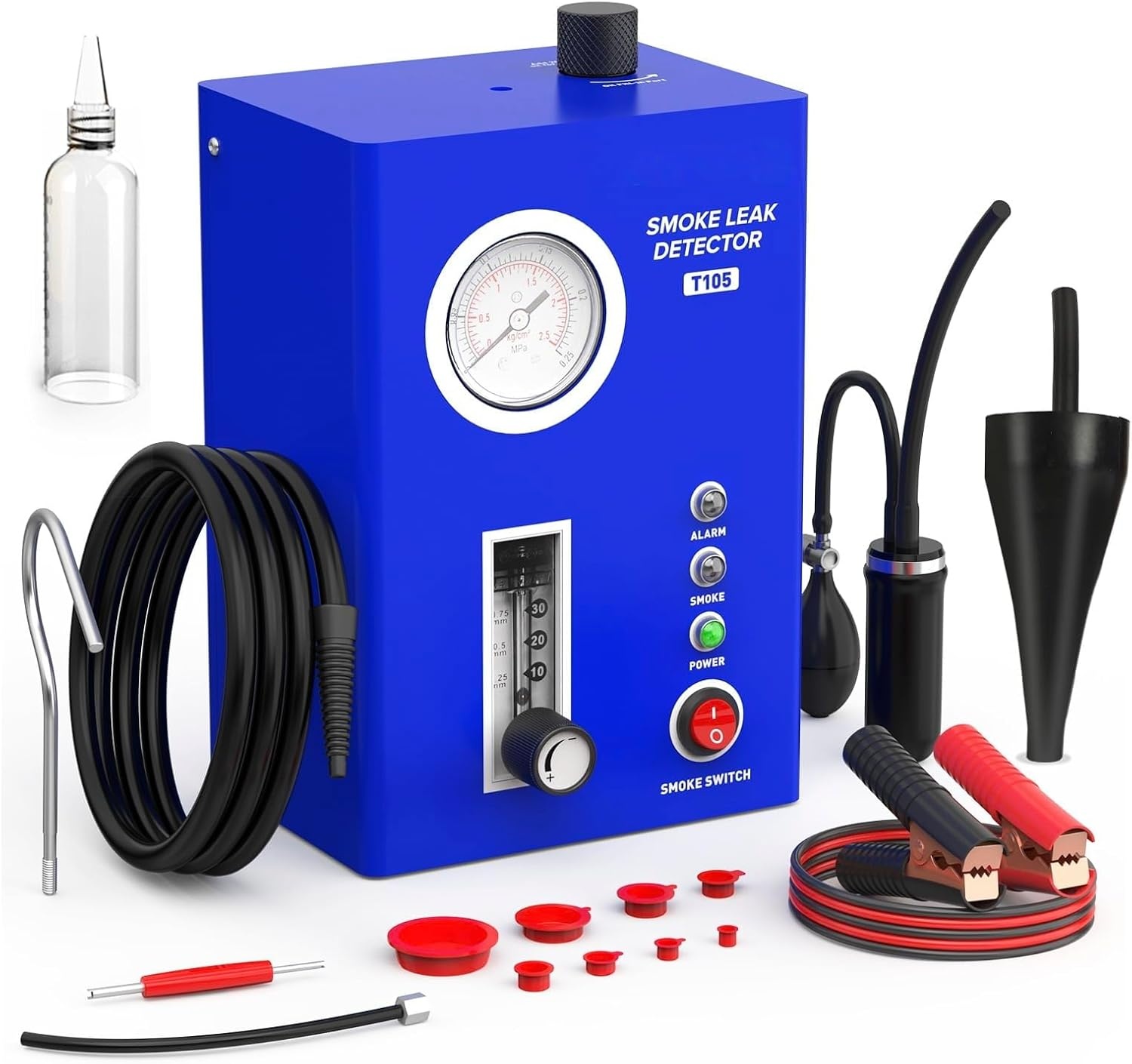 PLAYOCCAR Automatische rookmachines, EVAP-rookdoorlaatdetector met ingebouwde luchtpomp, druksensor voor buissystemen, brandstofdoorstroming, 12-volt vacuümdiagnose-testapparaat voor alle auto's