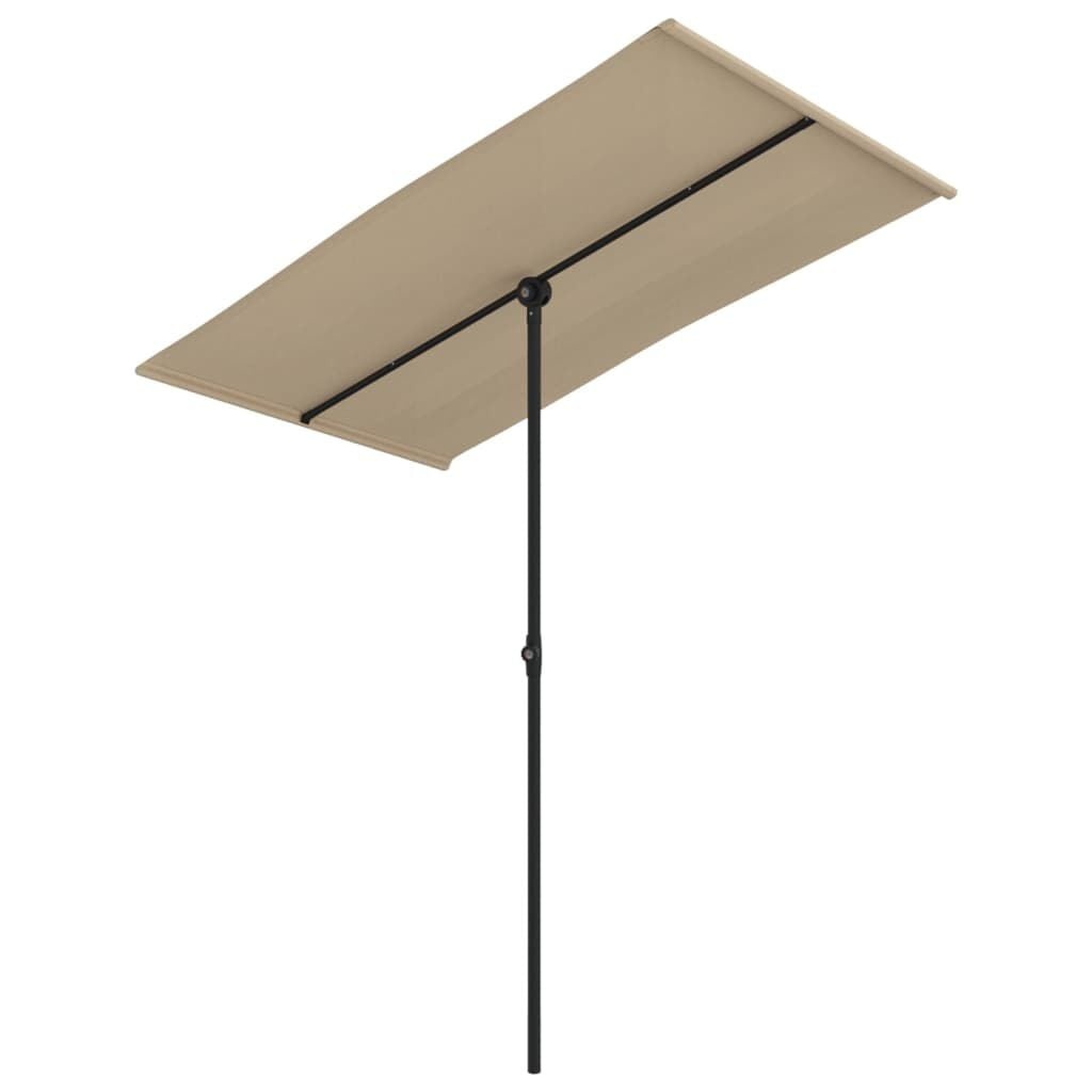 vidaXL Parasol met aluminium paal 180x110 cm taupe