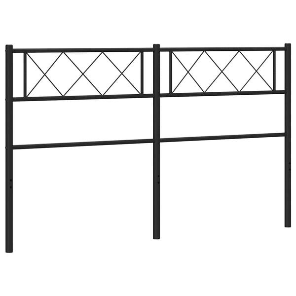 vidaXL Vervangend hoofdbord 135 cm metaal zwart