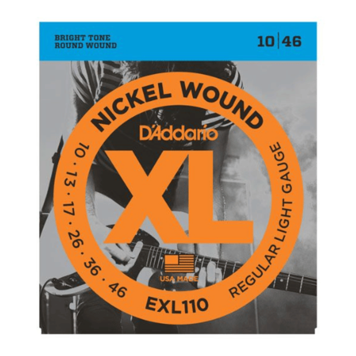 D'Addario EXL110 10-46 Light Electric Guitar Strings Red Nickel