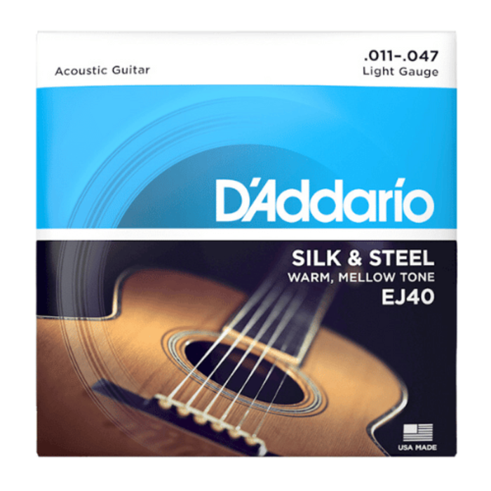 D'Addario Set Folk Silk & Steel Acoustic Guitar String