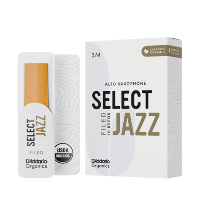 D'Addario Organic Select Jazz Filed Alto Sax Reeds, 3M