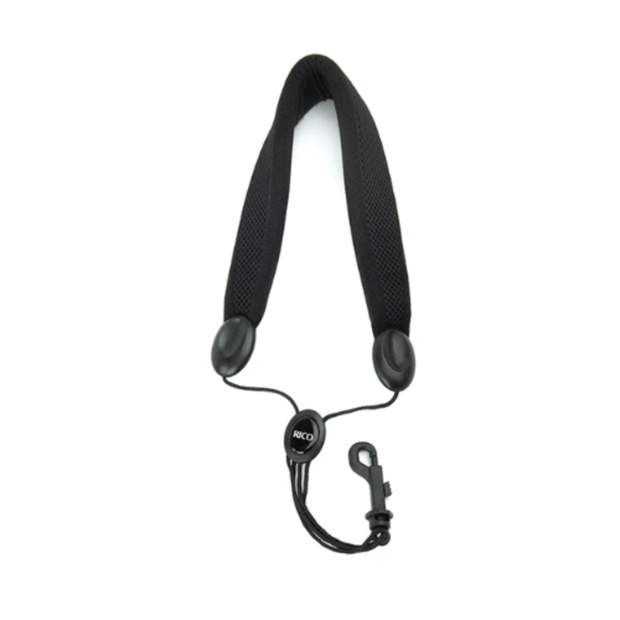 D'Addario Rico Padded Saxophone Strap, Black with Plastic Snap Hook