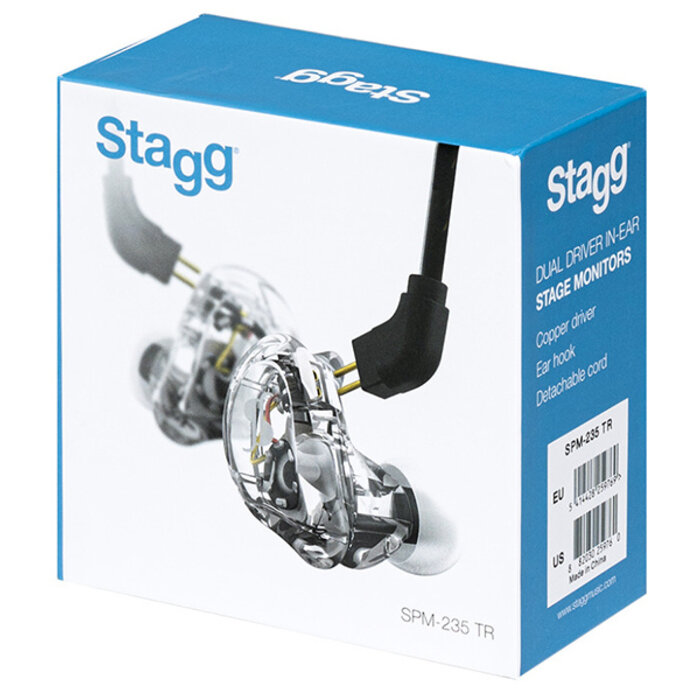 Stagg Spm-235 Dual Driver In-Ear Stage Monitors Transparent