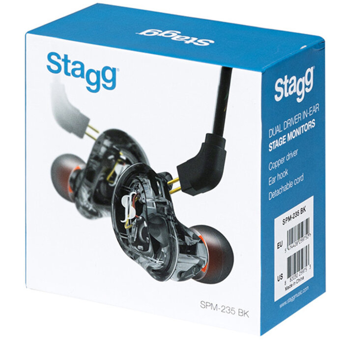 Stagg SPM-235 Dual Driver In-Ear Stage Monitors Black