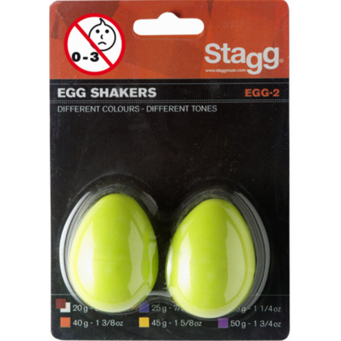 Stagg 2Pc Egg Shakers /1 1/4oz/Green