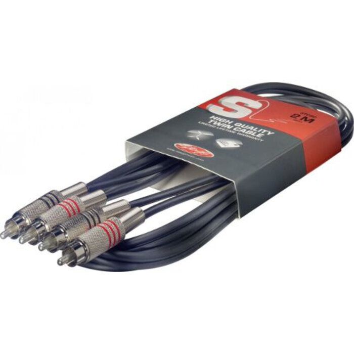 Stagg 6M/20FT Twin Cable RCAm-RCAm