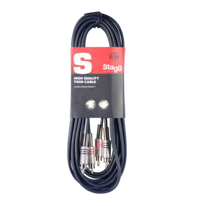 Stagg 1M/3FT Twin Cable RCAm-RCAm