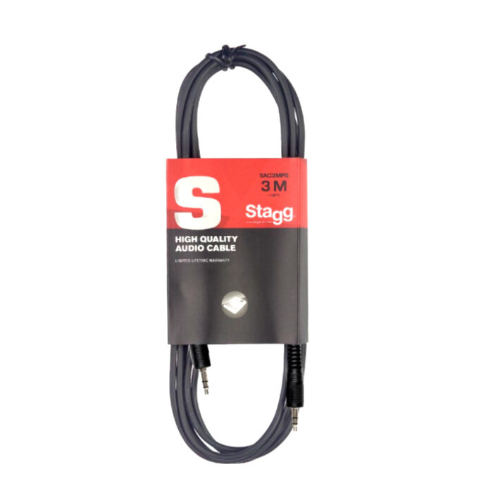 Stagg SAC6MPSMPSB 6M/20Ft Audio Mini Stereo Plug Cable
