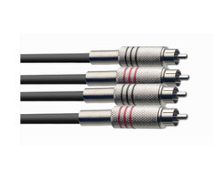 Stagg 60CM/2FT Twin Cable RCAm-RCAm