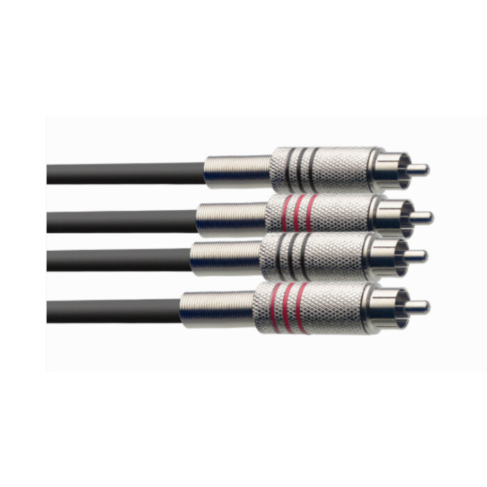 Stagg 60CM/2FT Twin Cable RCAm-RCAm