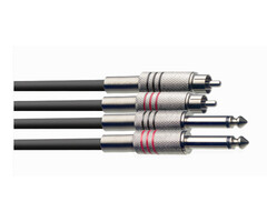Stagg 60CM/2FT Twin Cable Plug-RCAm