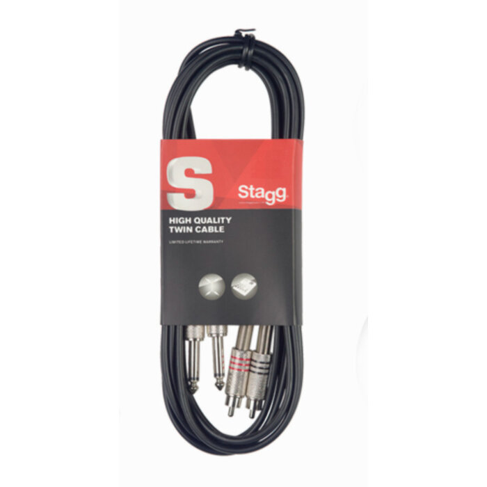 Stagg 60CM/2FT Twin Cable Plug-RCAm