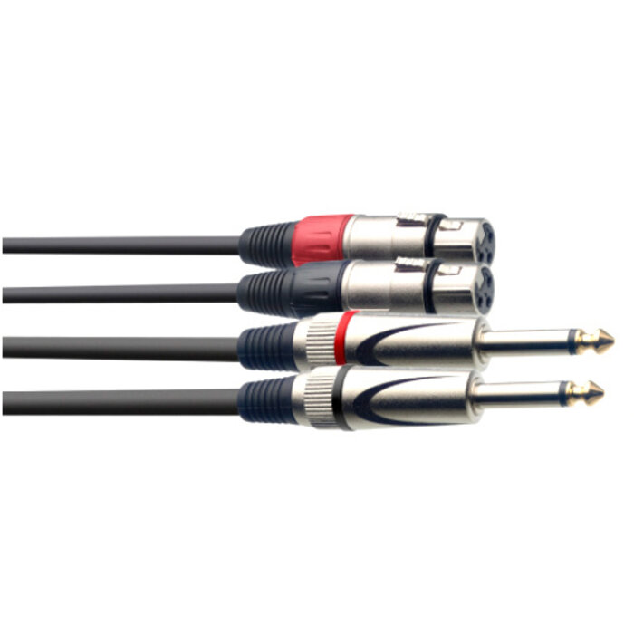 Stagg 60CM/2FT Twin Cable Plug-XLRf