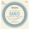 D'Addario EJ69 Light 5 String Banjo Strings Phosphor Bronze