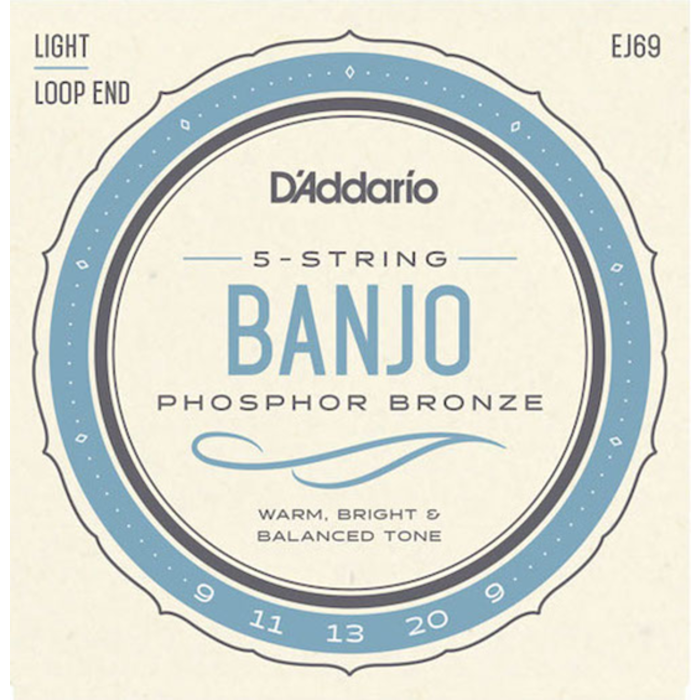 D'Addario EJ69 Light 5 String Banjo Strings Phosphor Bronze