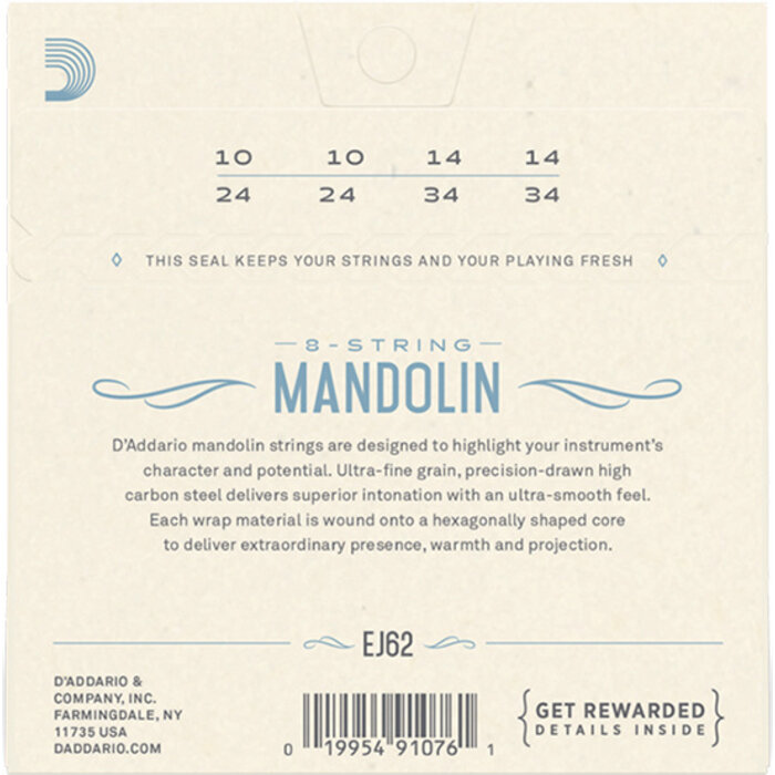 D'Addario EJ62 Mandolin Strings Bronze