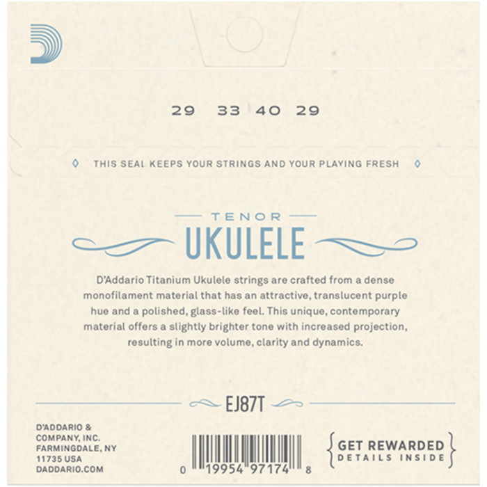 D'Addario EJ87T 29-41 Tenor Ukulele Strings