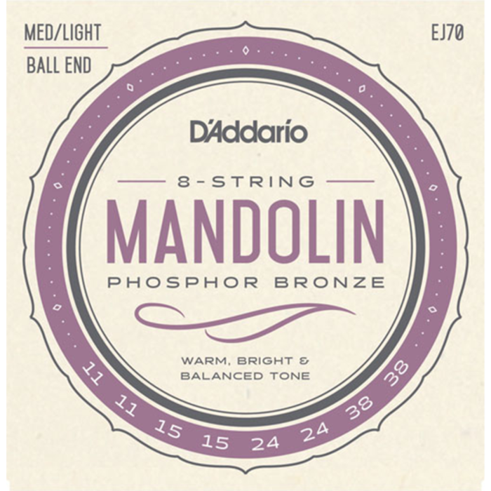 D'Addario EJ70 Ball End Mandolin Strings Phosphor Bronze