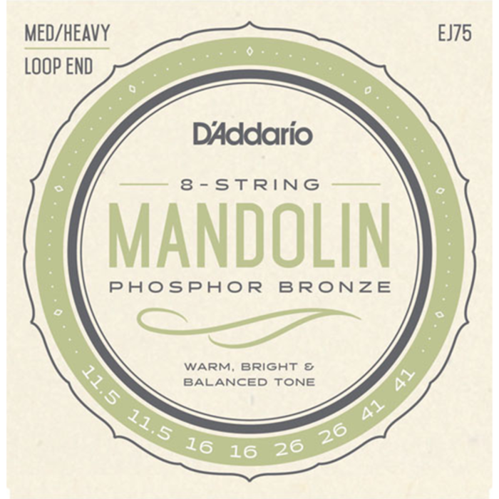 D'Addario EJ75 11.5-41 Mandolin Strings Phosphor Bronze