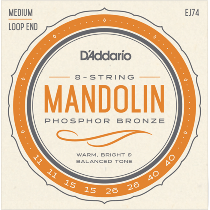 D'Addario EJ74 11-40 Mandolin Strings Phosphor Bronze