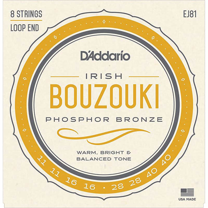 D'Addario EJ81 11-40 Extra Light Bouzouki Strings Phosphor Bronze