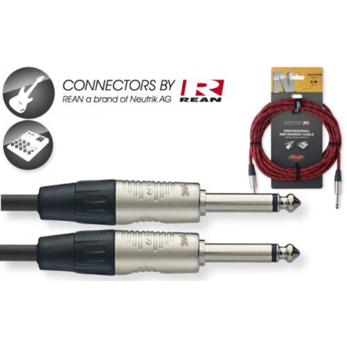 Stagg 6M/20FT Vintweed Instrument Cable Deluxe-Red