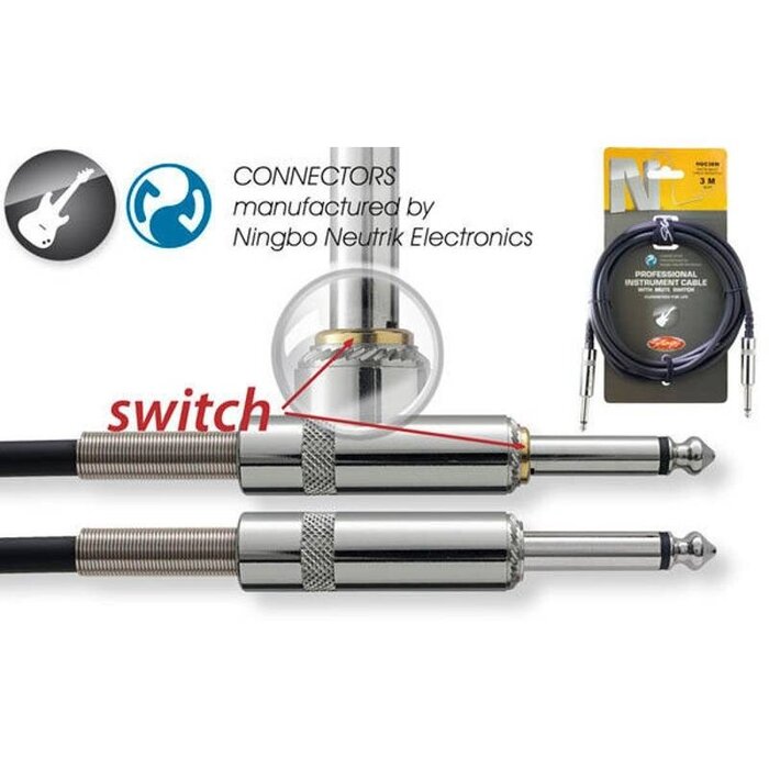 Stagg NGC3SWR 3M  Instrument Cable With Switch