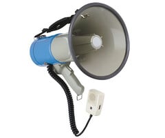 Adastra Power Megaphone Hand Held And Strap, Built In Alert Siren,Whistle And DC Jack