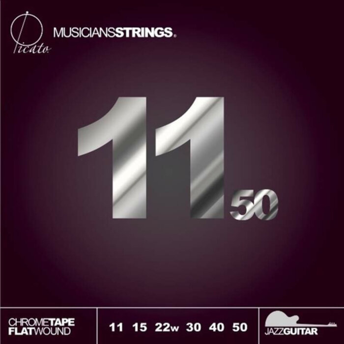 Picato 97915 Chrome Tape Flatwound Electric Guitar Strings Set Nickel