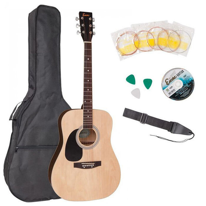 Encore EWP100 Left Handed Acoustic Guitar Outfit Natural