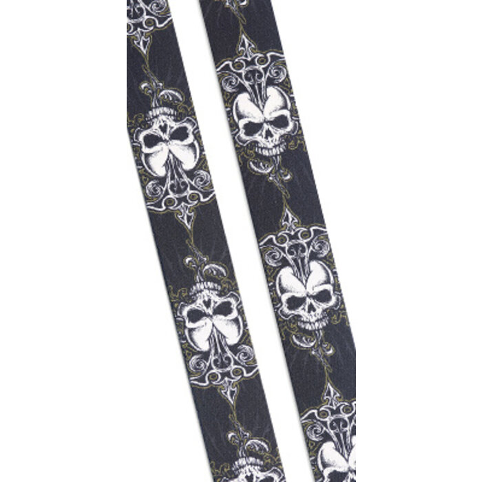 Stagg Terylene Guit Strap Black Skull