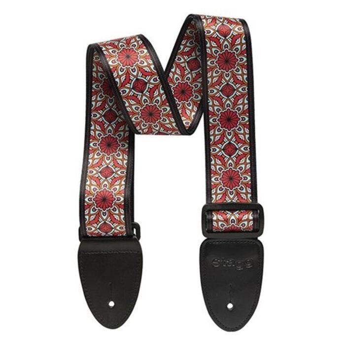 Stagg Terylene Strap Mandala Red