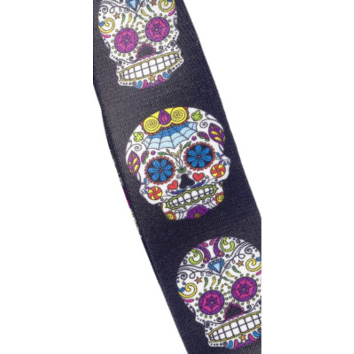 Stagg Terylene Strap Mex Skull