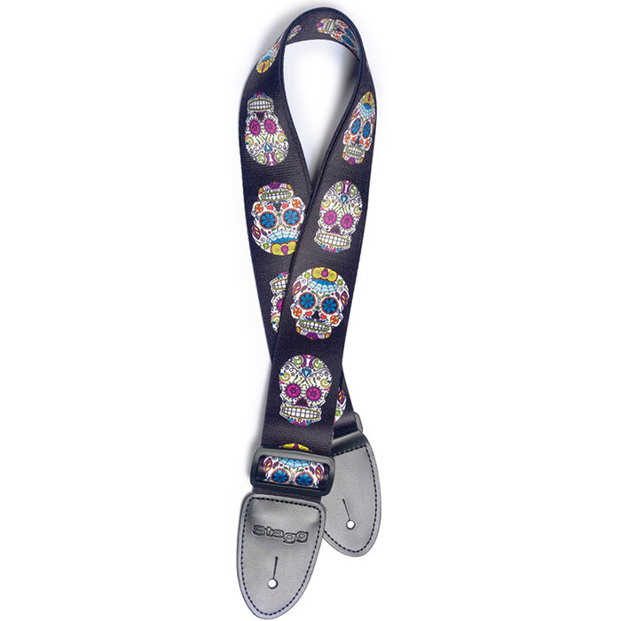 Stagg Terylene Strap Mex Skull