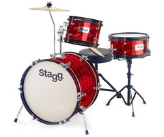Stagg 3pc 16"JR DRSET+HW/Throne-Red