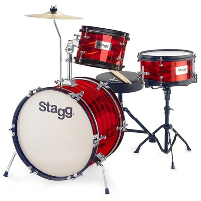 Stagg 3pc 16"JR DRSET+HW/Throne-Red